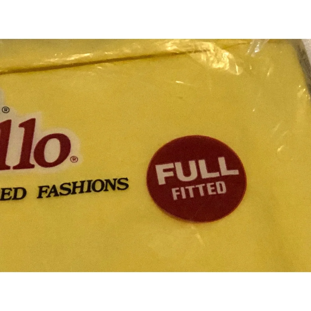 Cannon Monticello 1 Full Size Fitted Sheet yellow Cotton Blend Made In The USA